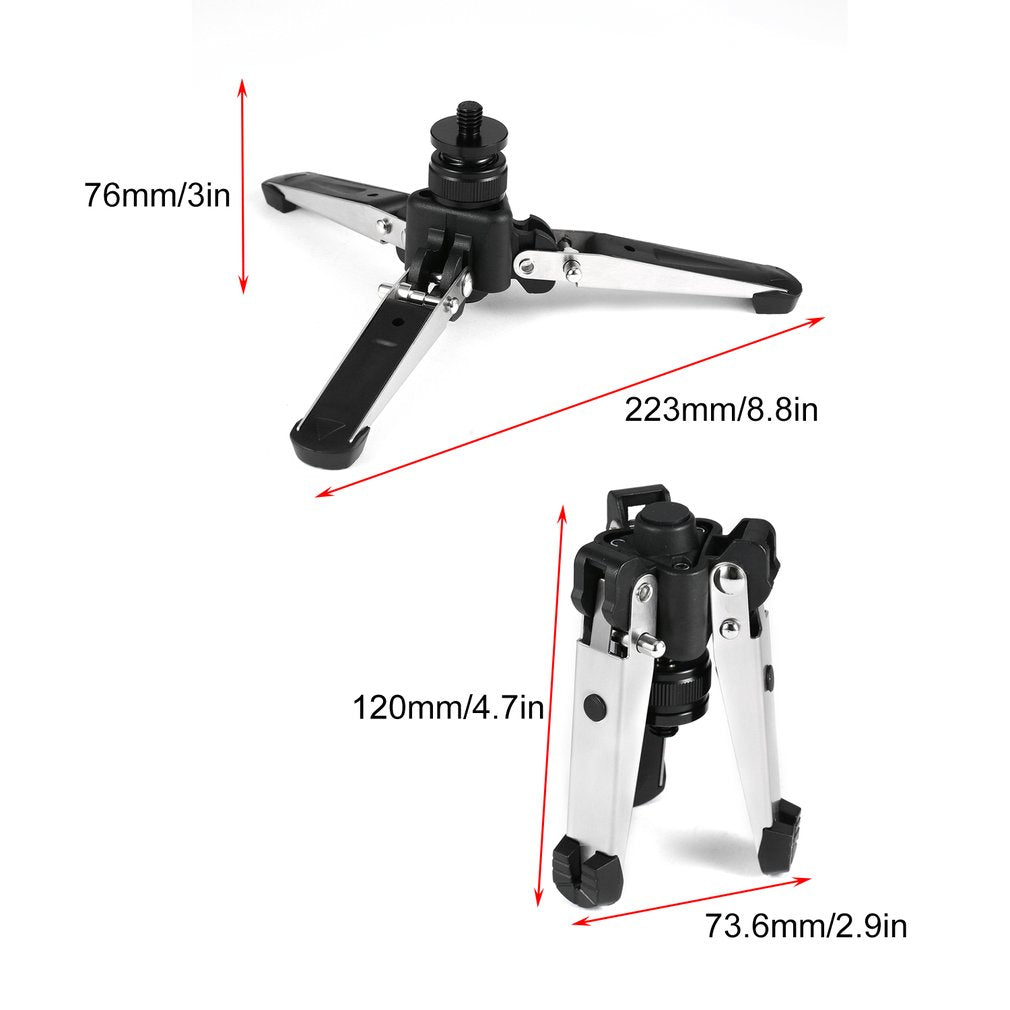 Portable 3/8 Screw Tripod Monopod Support Stand Base for Digital Camera - Black