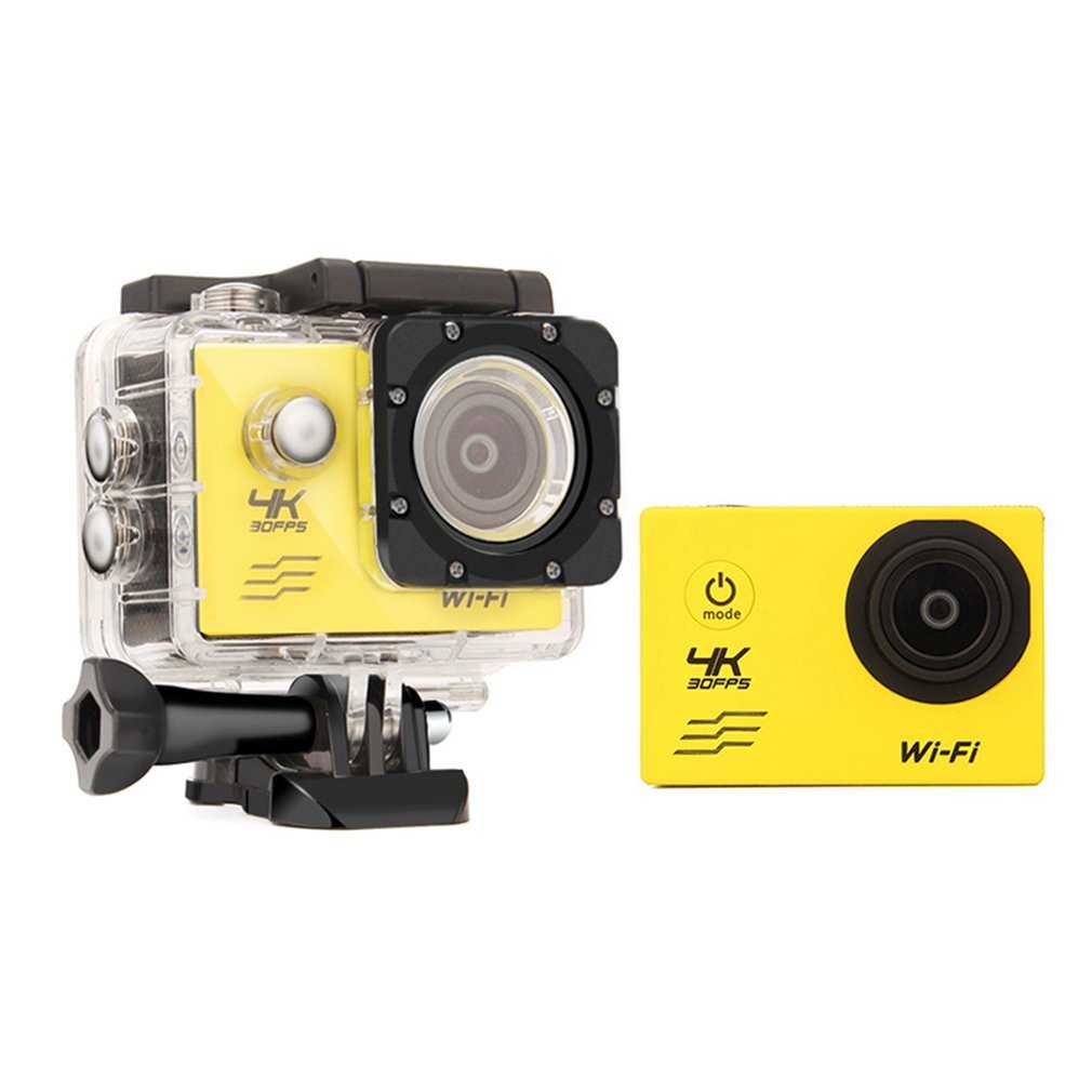 F60 4K Waterproof Wifi Action Camera 16MP 170 Degree Wide Angel Sports DV - Yellow / EU Plug