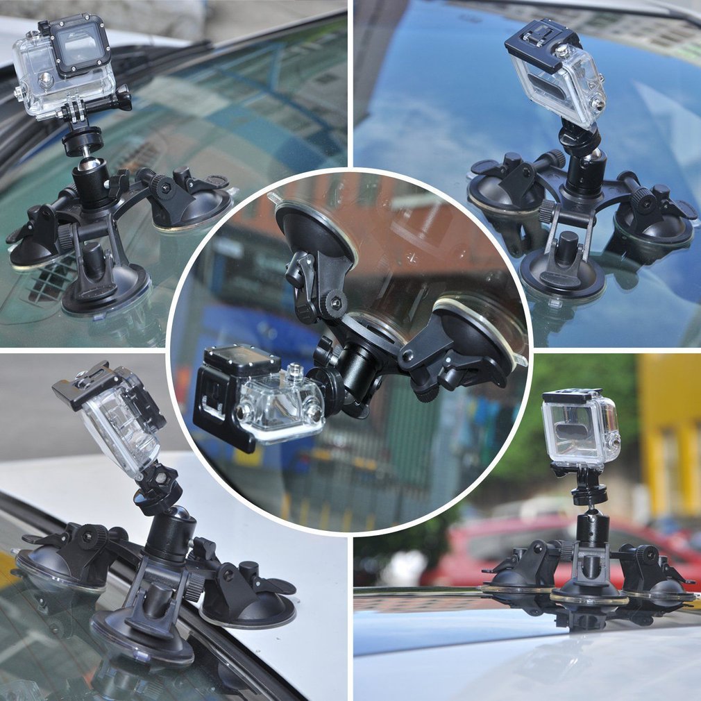Tripod Suction Cup Mounts Glass Sucker for GoPro Hero / SJ Sport Camera