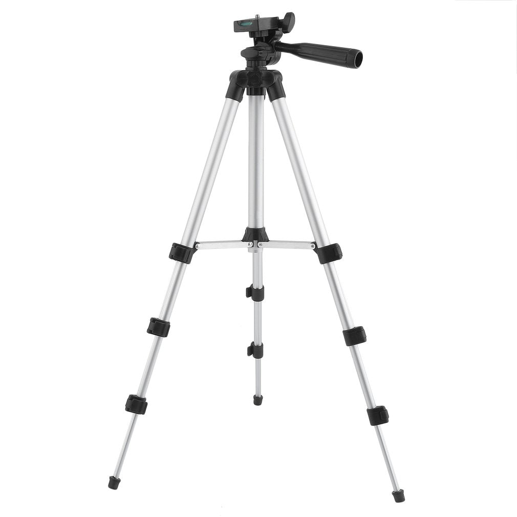 Four-section Legs Camera Tripod with Rocker Arm Portable Phone Holder Stand