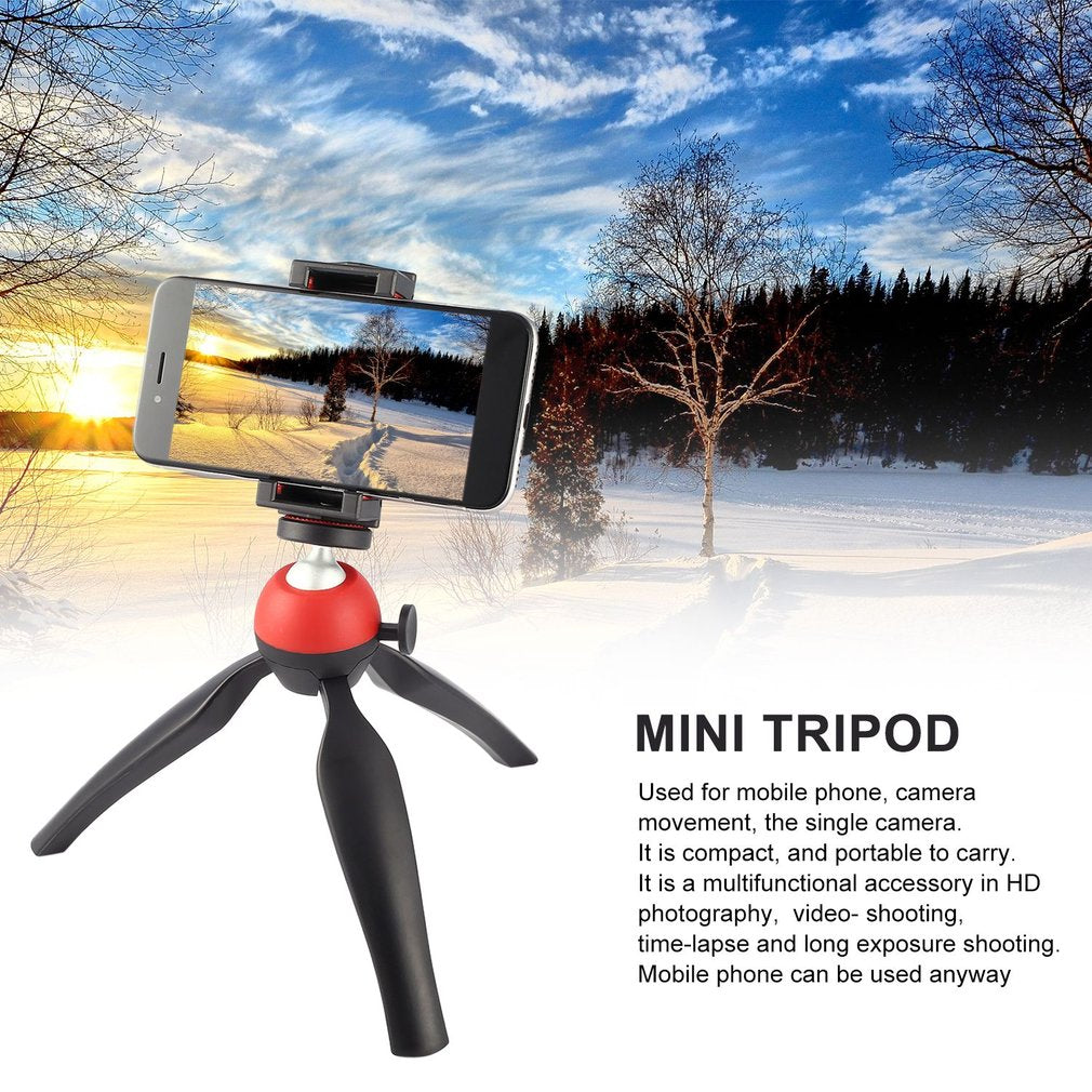 Mini Tripod Portable Camera Tabletop Travel Tripod for Mobile Phone Camera K3 - Red