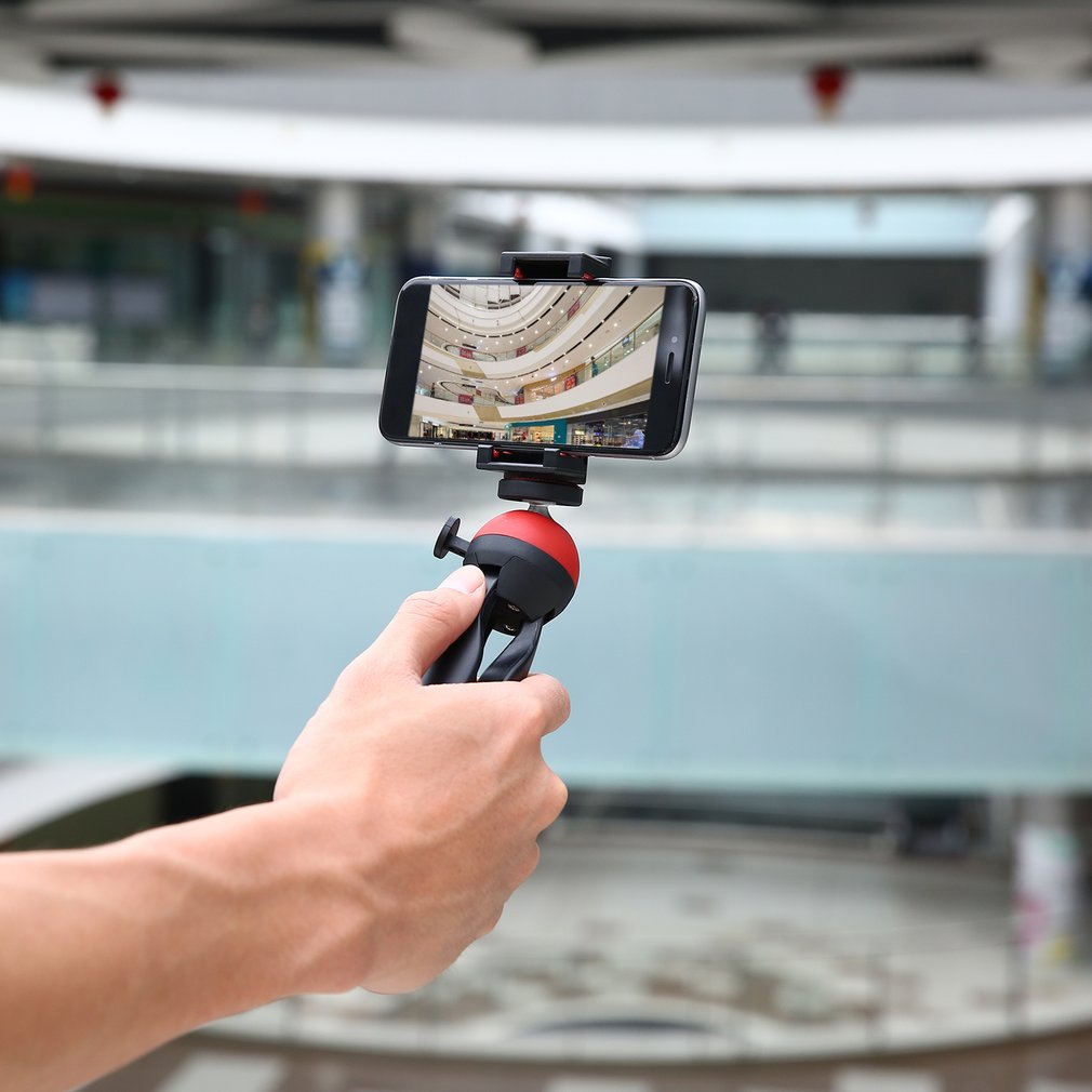 Mini Tripod Portable Camera Tabletop Travel Tripod for Mobile Phone Camera K3 - Red