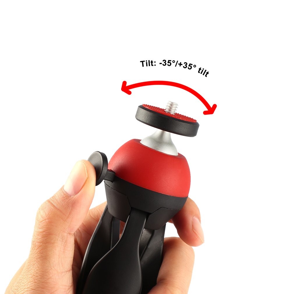 Mini Tripod Portable Camera Tabletop Travel Tripod for Mobile Phone Camera K3 - Red