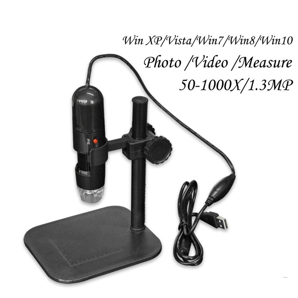 8 LED USB Connect Digital Electronic Microscope 1.3MP 1000X Zoom Endoscope Magnifier