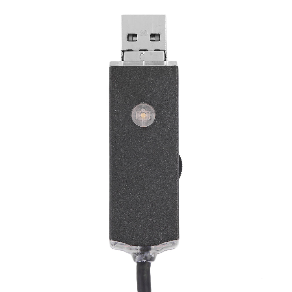 2-in-1 5.5mm Lens Dual Interface Waterproof Endoscope - 1m / Black