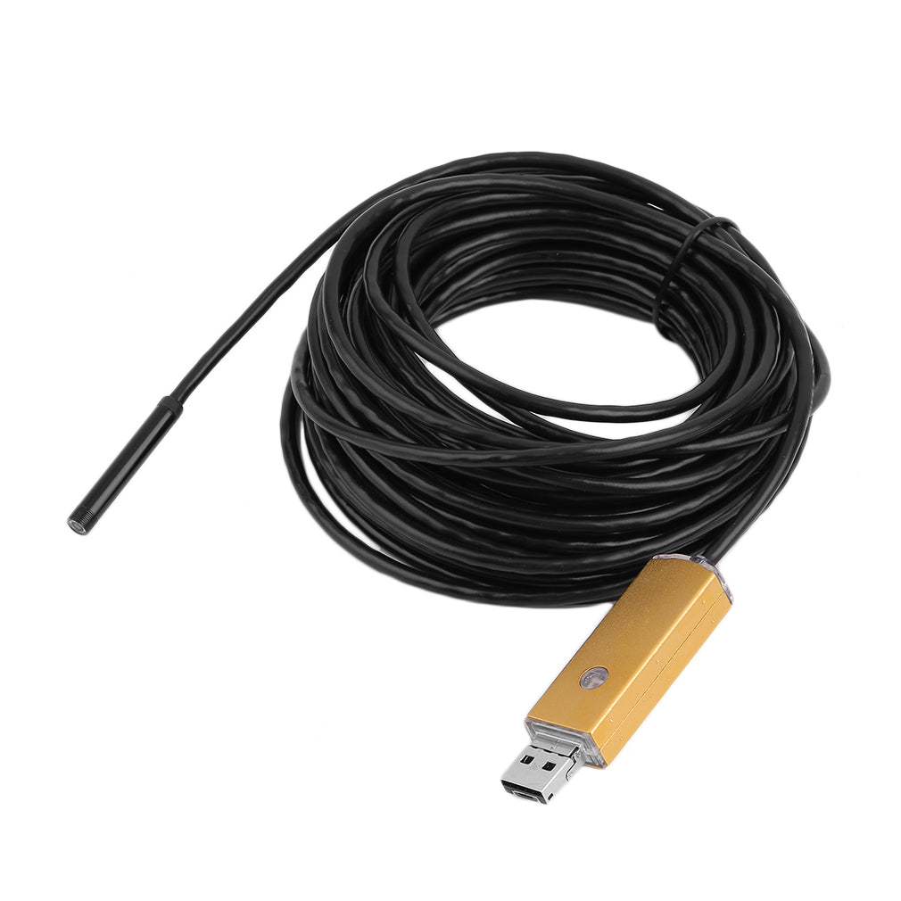 2-in-1 IP67 Waterproof 5.5mm Lens Dual Interface Endoscope - 10m / Yellow