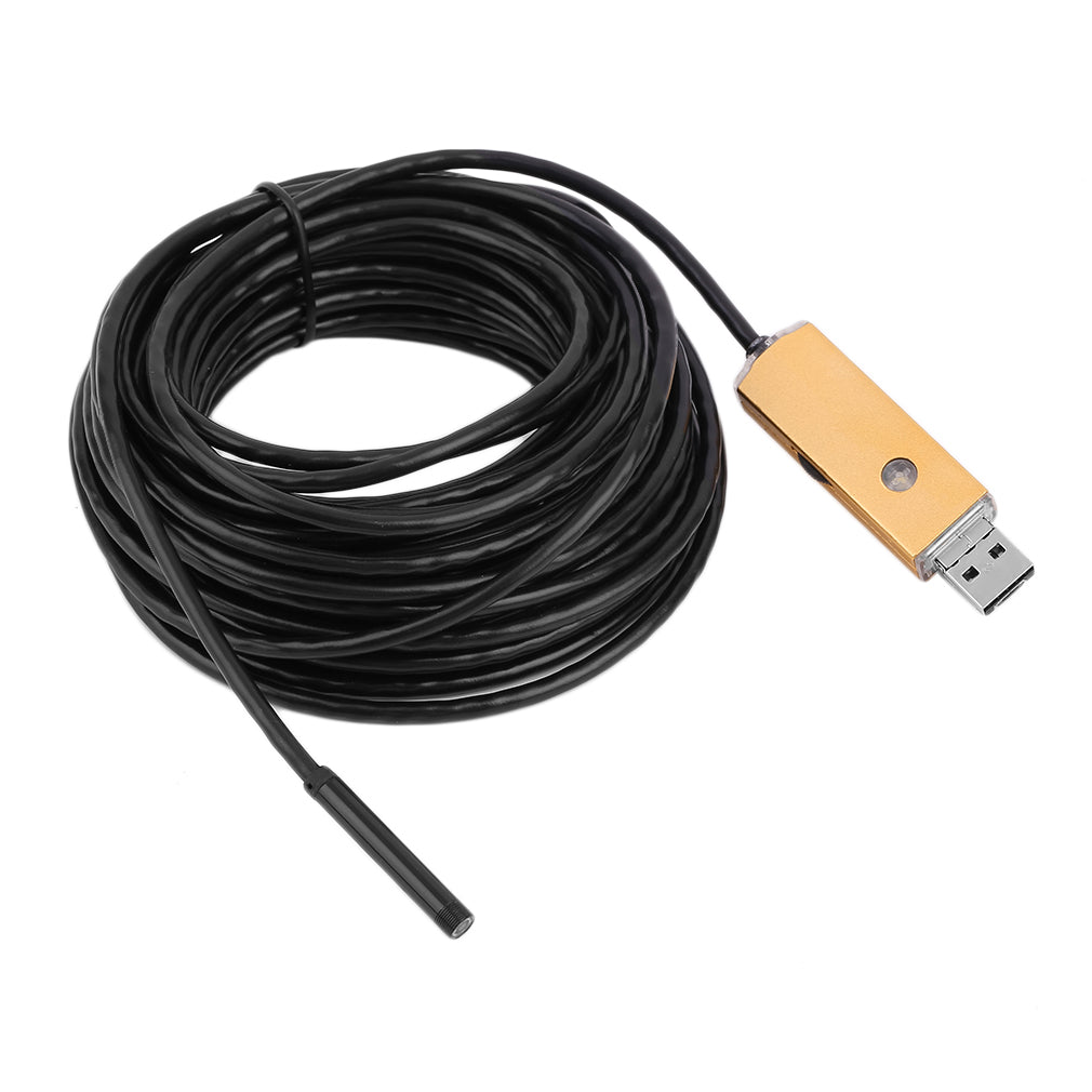 2-in-1 IP67 Waterproof 5.5mm Lens Dual Interface Endoscope - 10m / Yellow