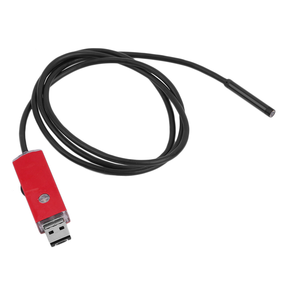 2-in-1 5.5mm Lens IP67 Waterproof USB Dual Interface Endoscope - 1m / Red