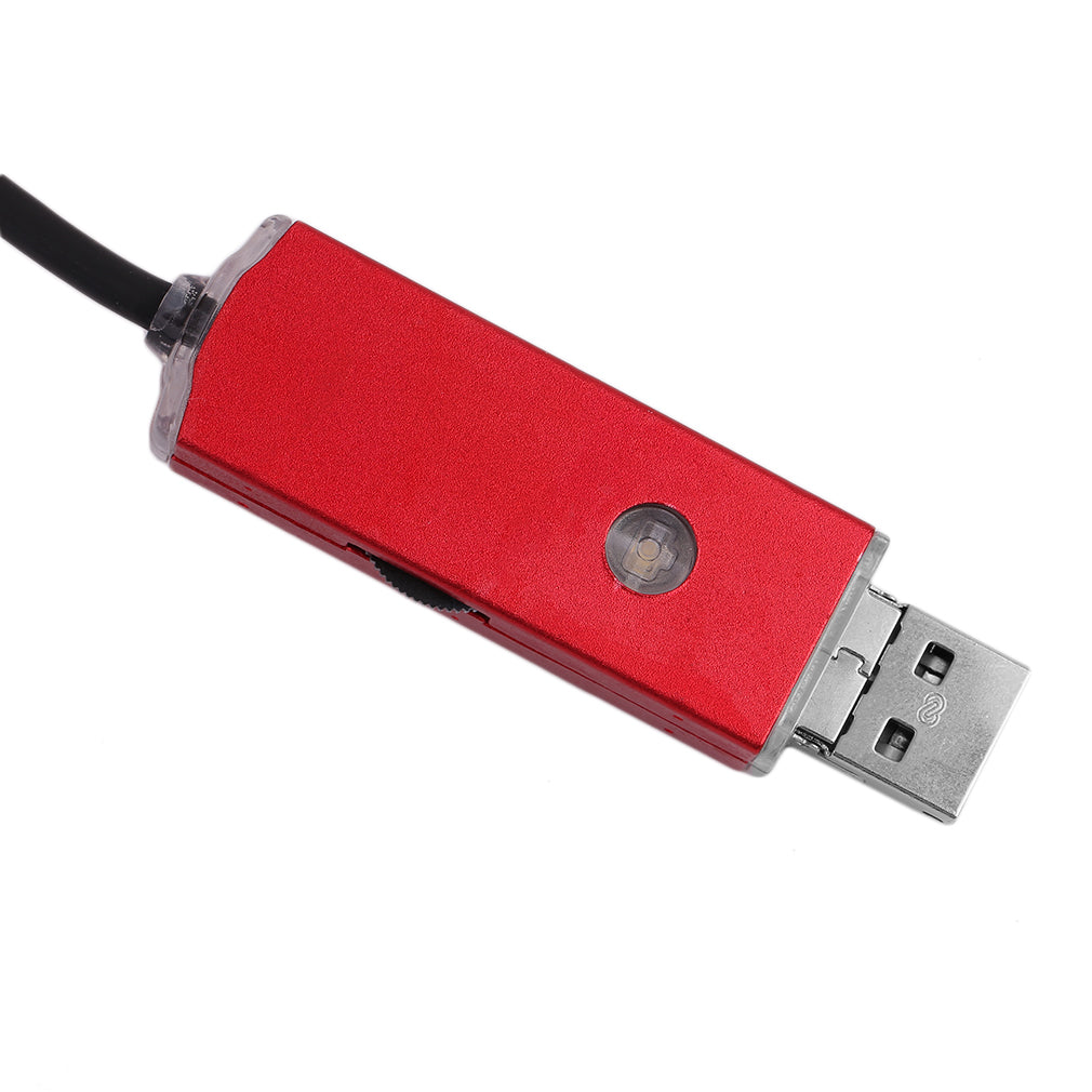 2-in-1 5.5mm Lens IP67 Waterproof USB Dual Interface Endoscope - 1m / Red