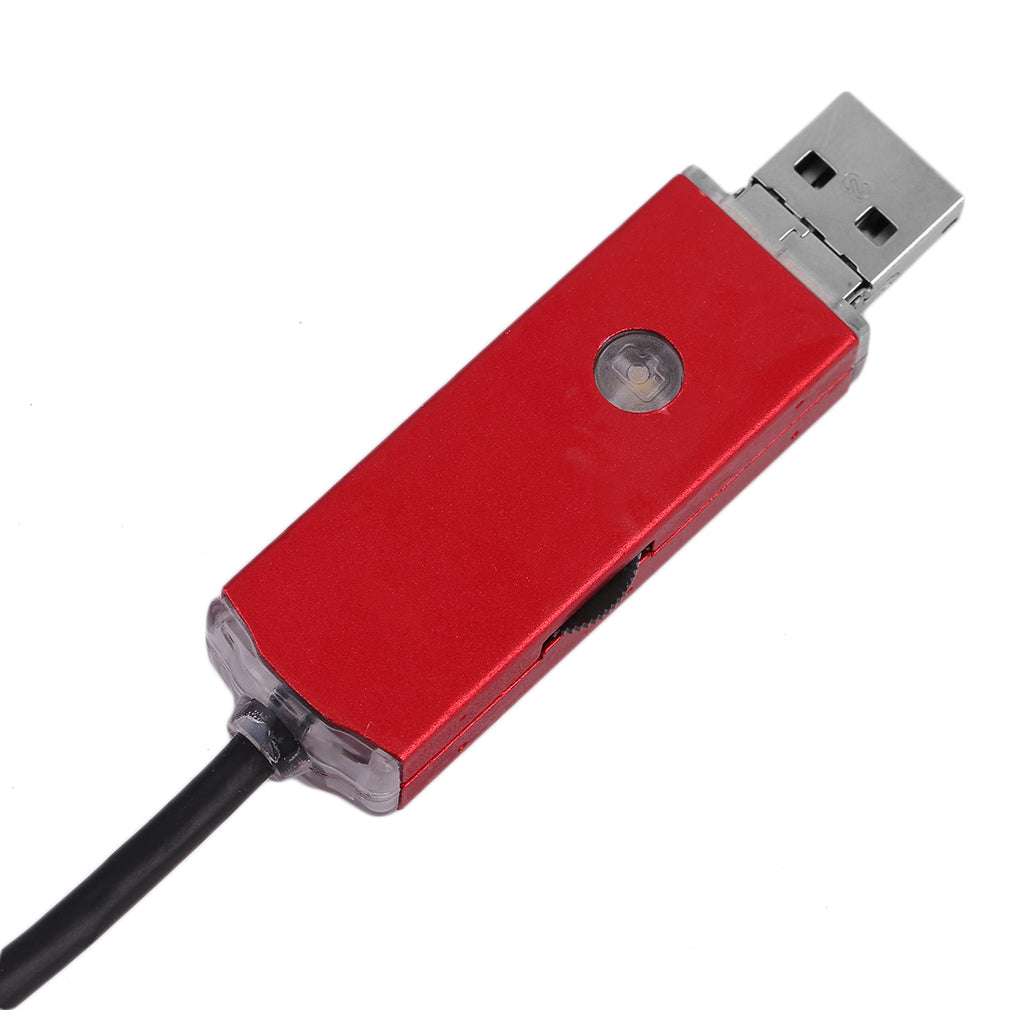 2-in-1 5.5mm Lens IP67 Waterproof USB Dual Interface Endoscope - 1m / Red
