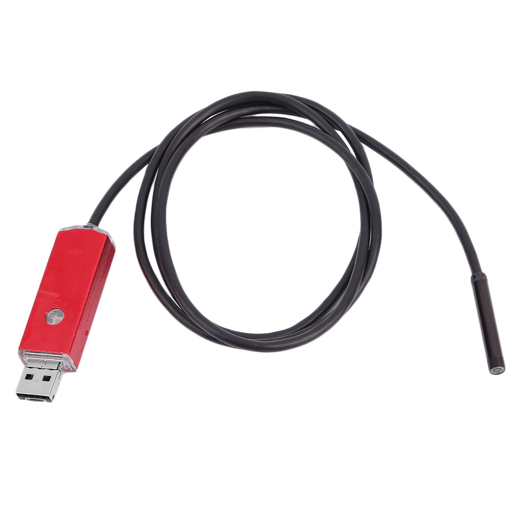2-in-1 5.5mm Lens IP67 Waterproof USB Dual Interface Endoscope - 1m / Red