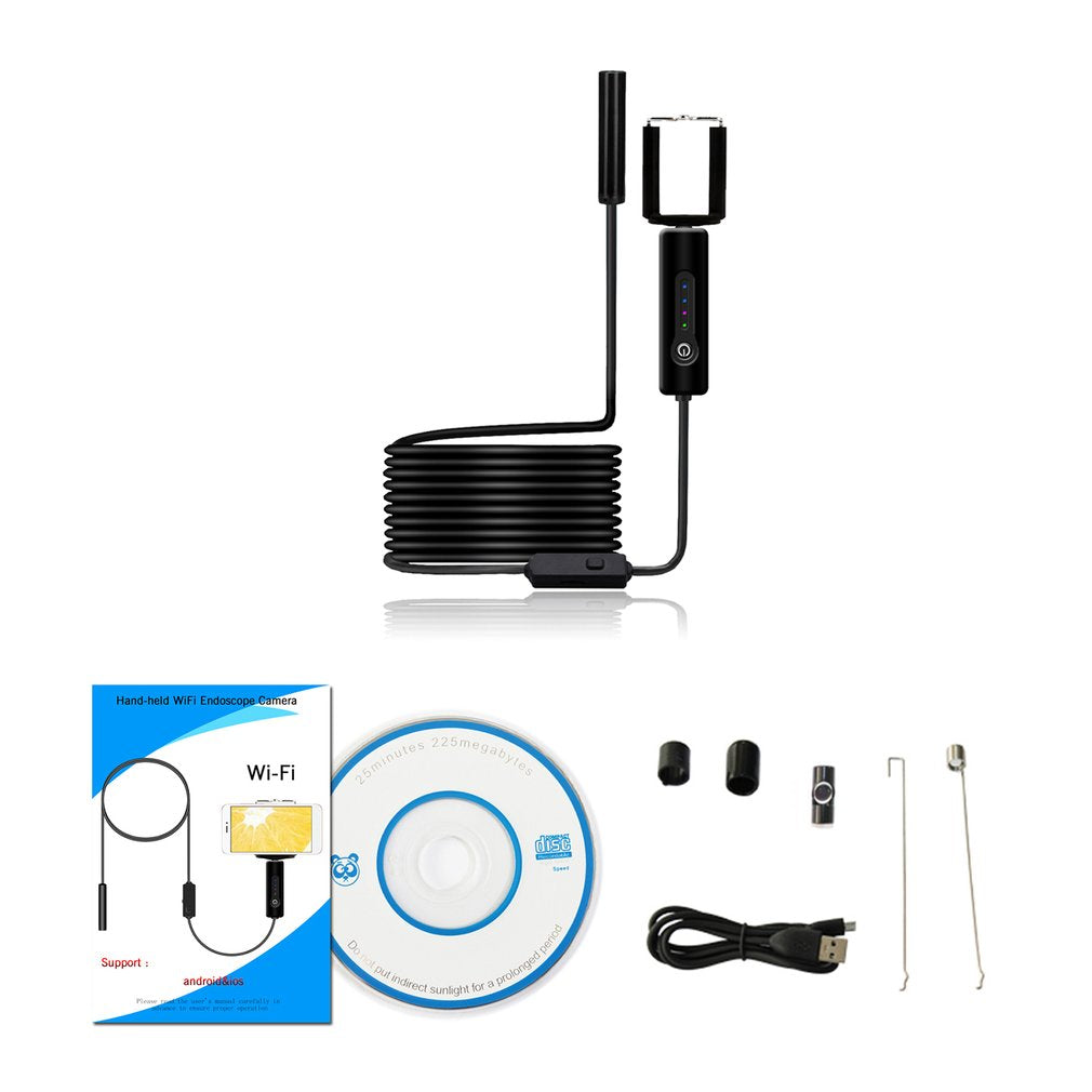 5.5mm 0.3 MP Phone Wifi Endoscope Camera IP67 Waterproof Tube Pipe Borescope