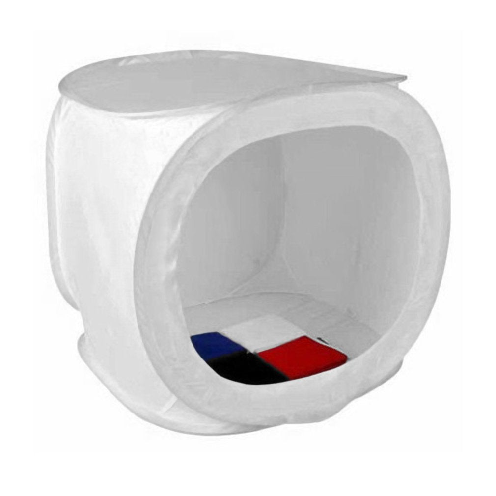 Round Front Foldable 80cm Pop Up Photo Studio Cube Soft Box with 4 Backdrops