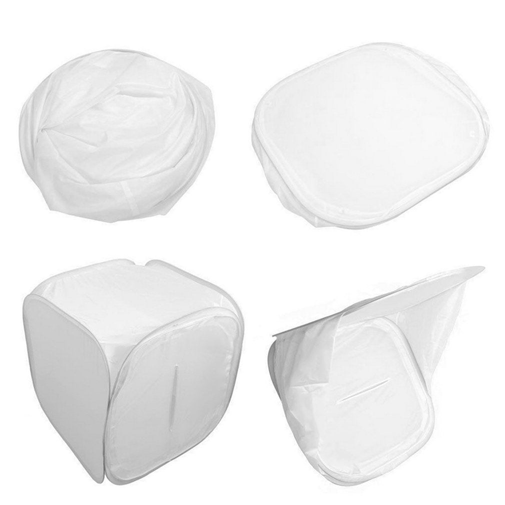 Round Front Foldable 80cm Pop Up Photo Studio Cube Soft Box with 4 Backdrops