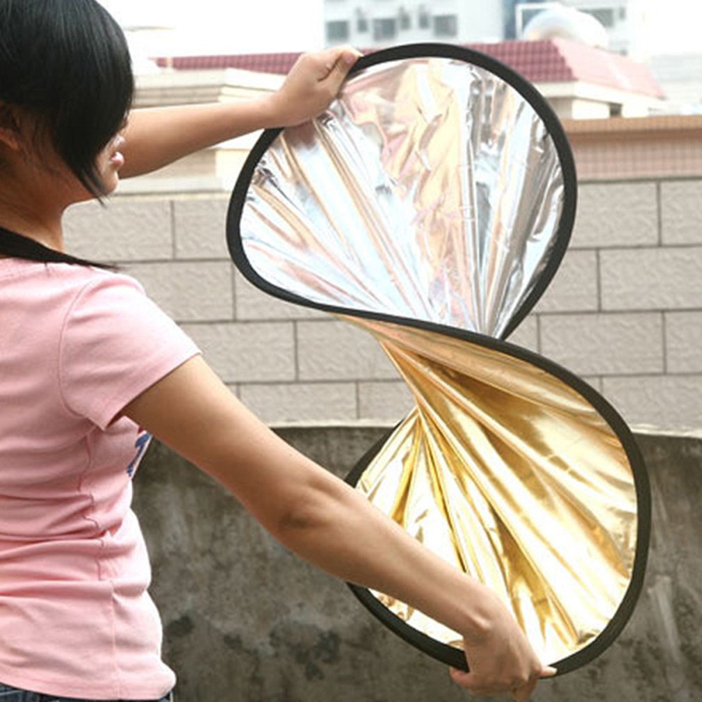 2-in-1 Light Reflector Portable Collapsible Disc Photography Reflector