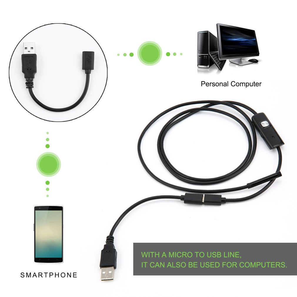 1.0M 6 LED 5.5mm Lens 720P Endoscope Waterproof Inspection Borescope for Android