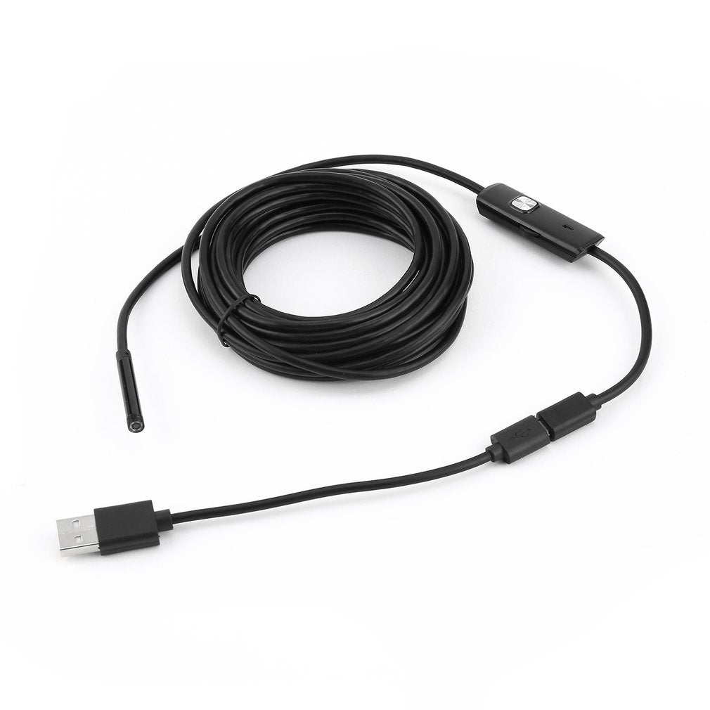 5.0M 6 LED 5.5mm Lens 720P Endoscope Waterproof Inspection Borescope for Android