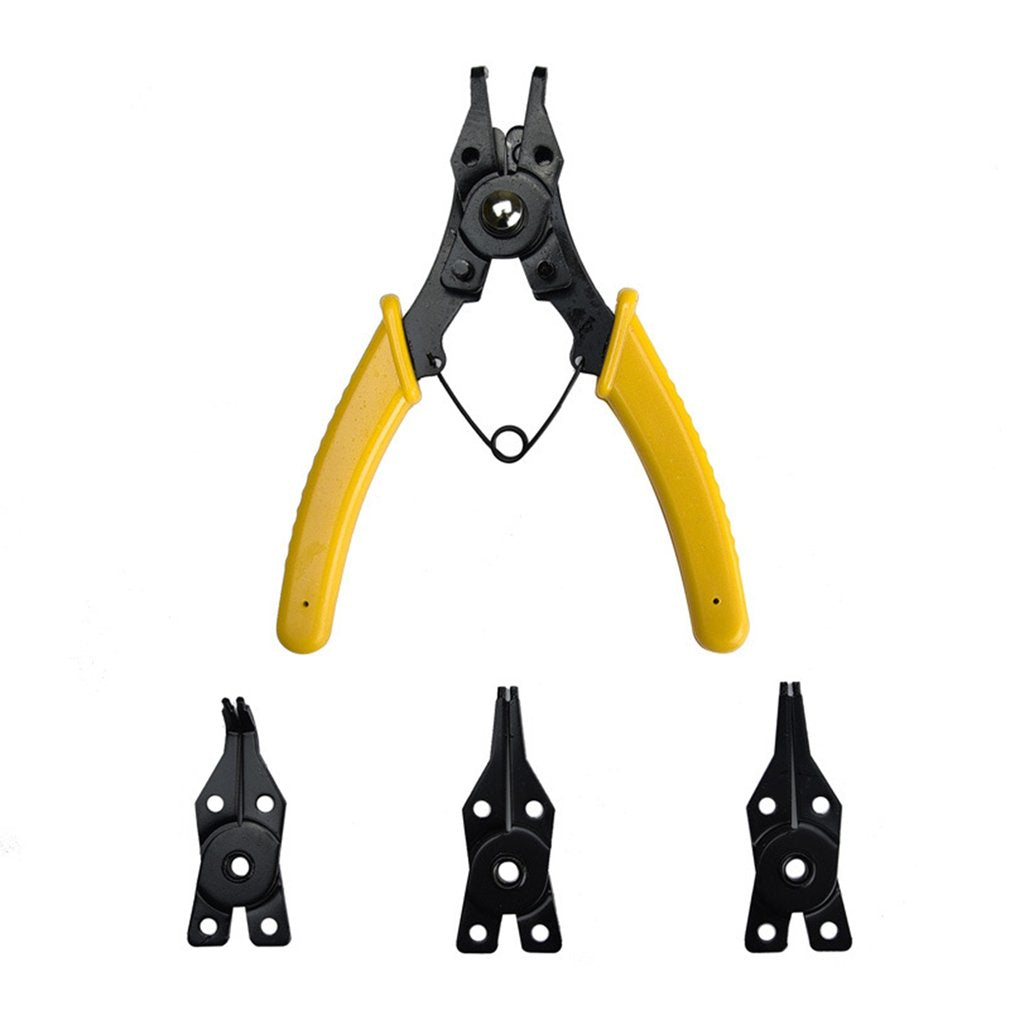 4 IN 1 Multifunctional Retaining Ring Pliers Auto-lock Snap Ring Pliers - Yellow