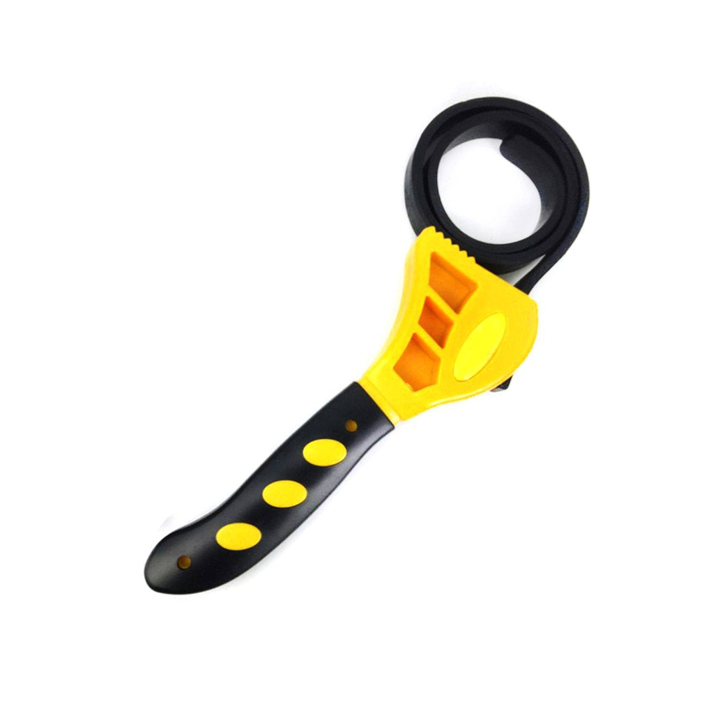 Two Rubber Belt Wrench Adjustable Bottle Opener Auto Oil Filter Car Spanner Set - 8-inch+6-inch