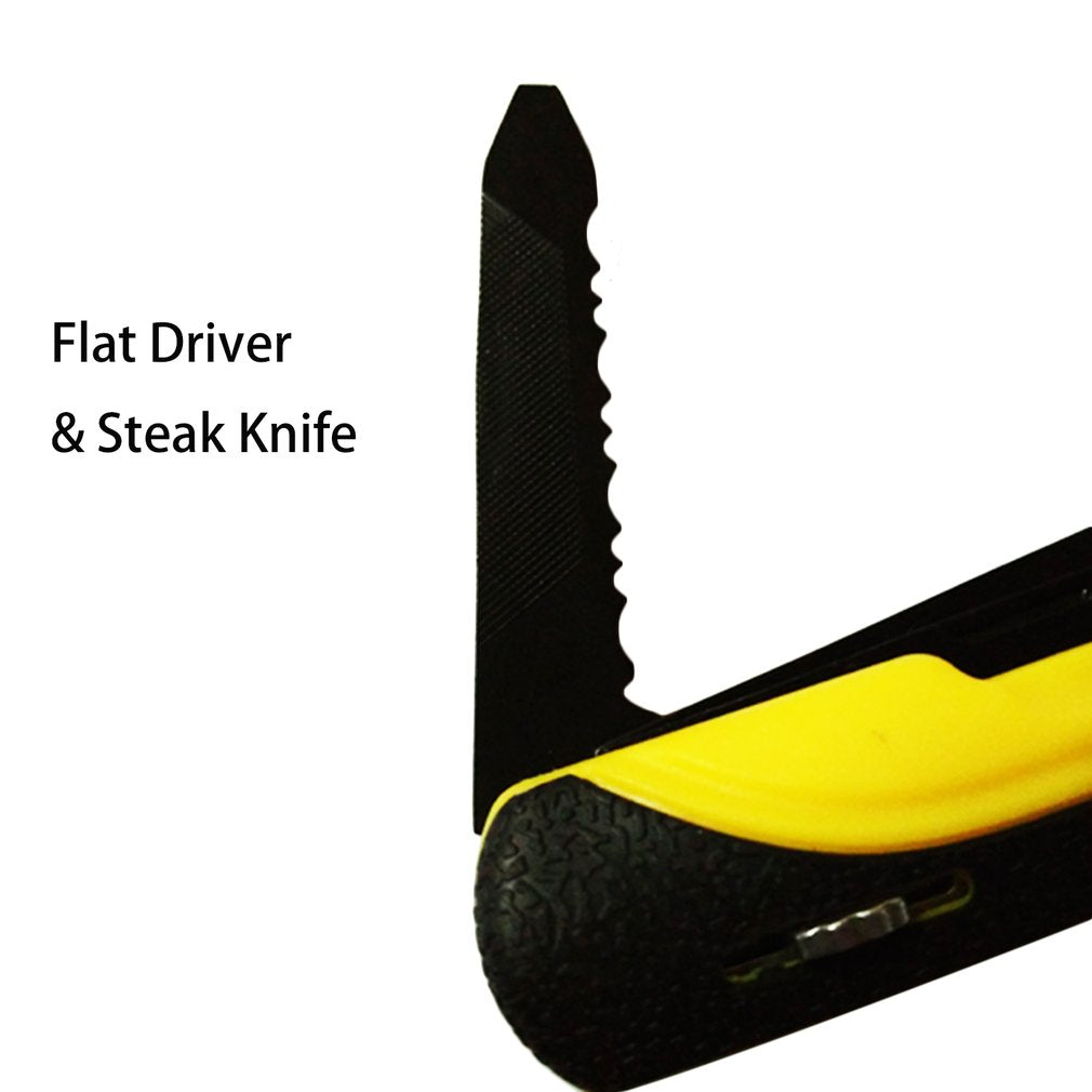 7-in-1 Durable Stainless Steel Hammer Pliers Nail Puller Knife Screwdriver Saw