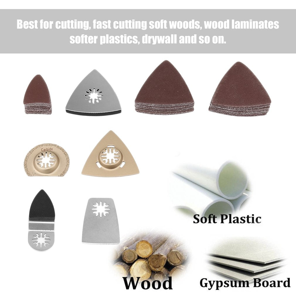100pcs High Carbon Steel Saw Blades Wood Mix Oscillating Accessories Kit