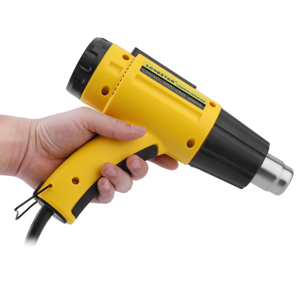 L502310 2000W AC220V LCD Electronic Digital Hot Air Gun Electric Heat Gun Power Tool - EU Plug