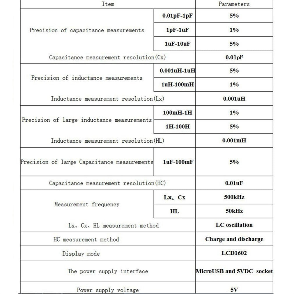 New LC100-A High Precision Digital Inductance Capacitance L/C Meter