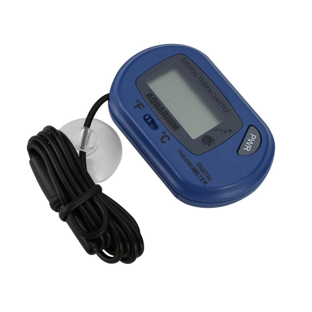 LCD Digital Fish Aquarium Thermometer Water Terrarium FREE Extra Batteries - Blue
