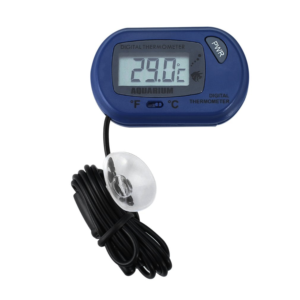 LCD Digital Fish Aquarium Thermometer Water Terrarium FREE Extra Batteries - Blue