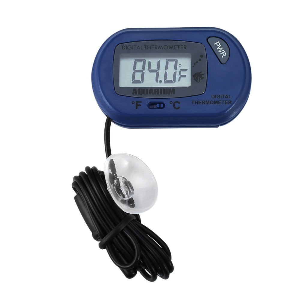 LCD Digital Fish Aquarium Thermometer Water Terrarium FREE Extra Batteries - Blue