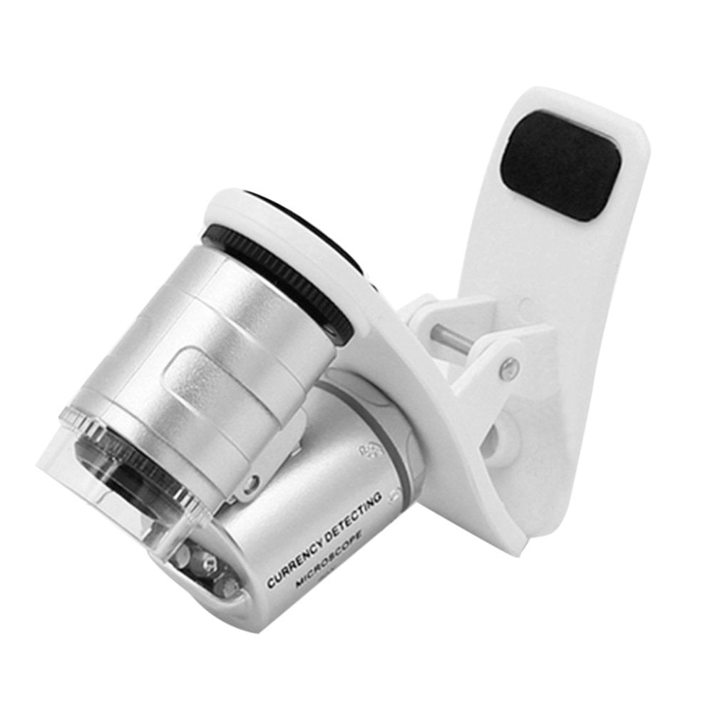60X Phone Camera Microscope Clip-on Magnifying Glass With LED/UV Lights