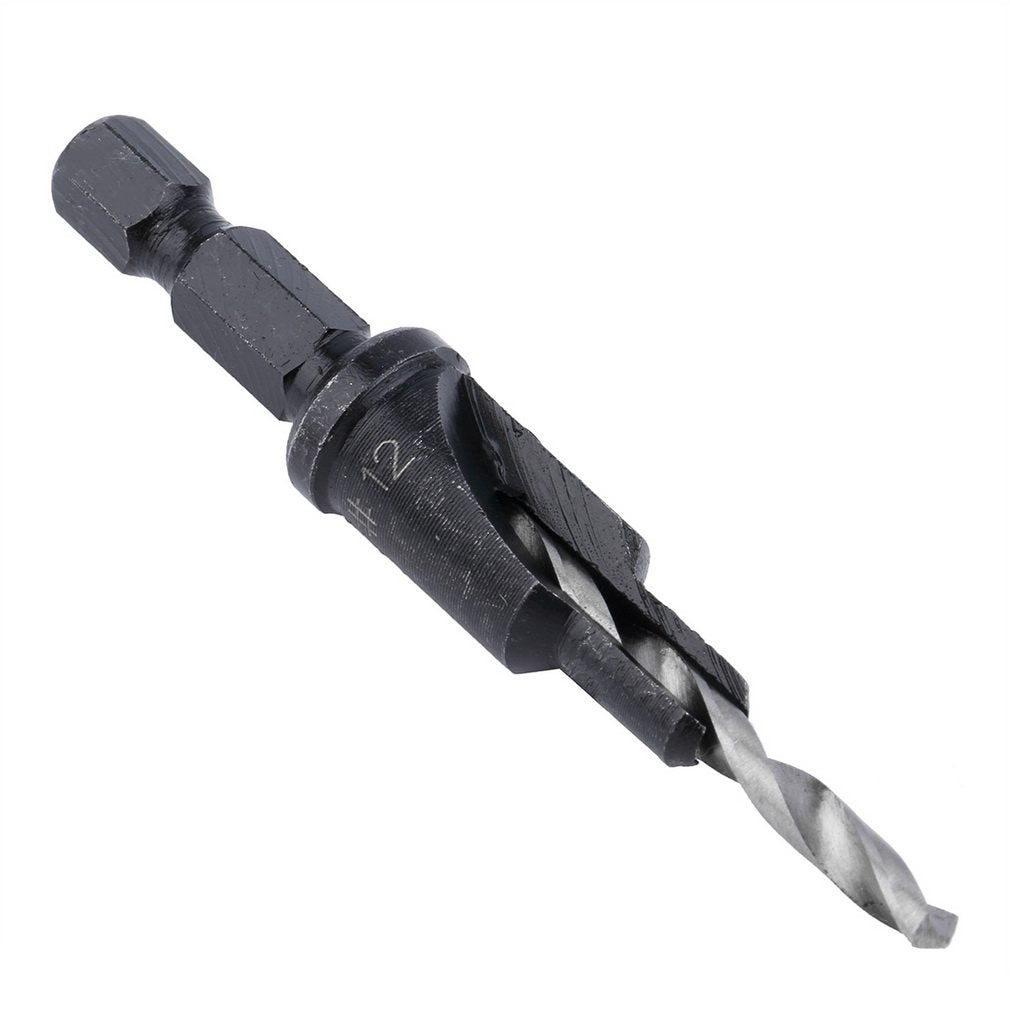 4 PCS HSS Countersink Drill Bits + 1 PCS 1/4 Quick Change Hole Hex Shank Screw