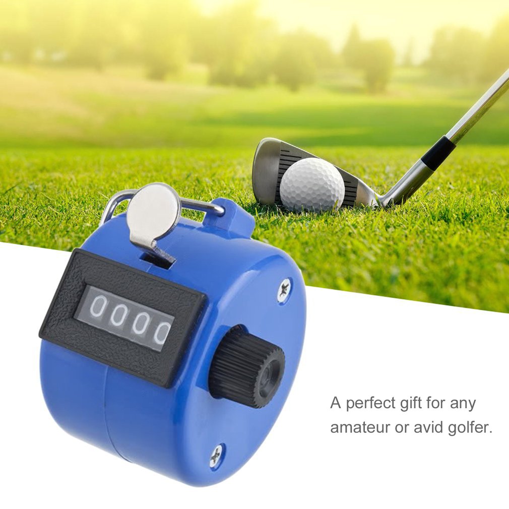 Handheld Golf Tally Click Counter 4 Digital Chrome Manual Mechanical Counter