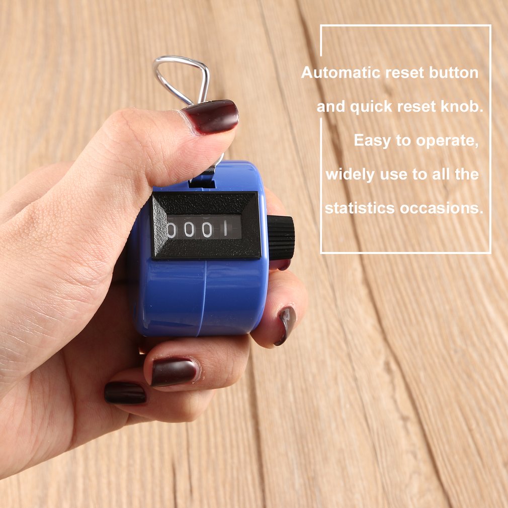 Handheld Golf Tally Click Counter 4 Digital Chrome Manual Mechanical Counter