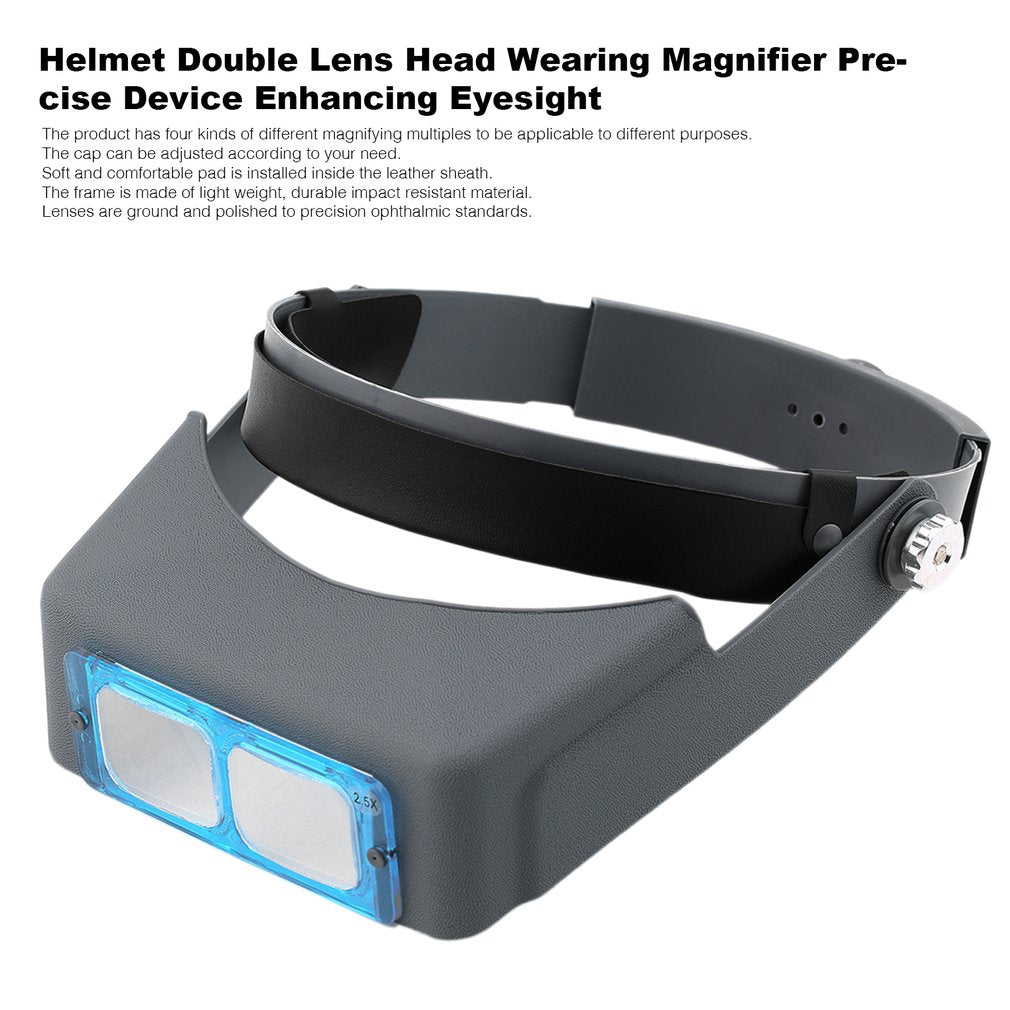 Helmet Double Lens Head Wearing Magnifier Precise Device Enhancing Eyesight