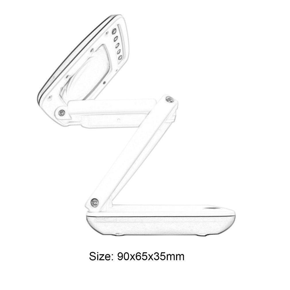 Foldable Desktop Magnifier Lamp Magnifying Glass 3X Magnification for Reading - Black / White