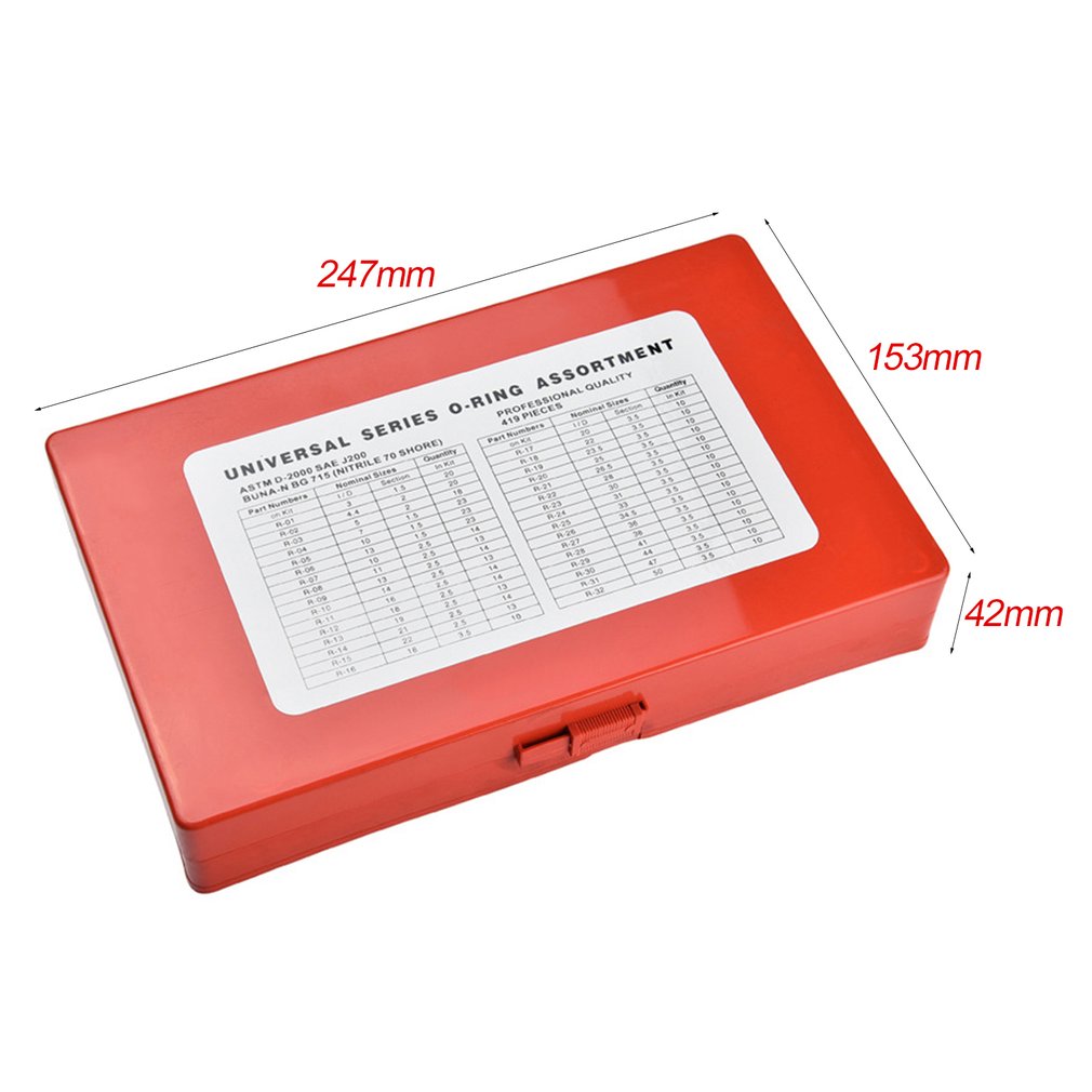 419Pcs Nitrile Rubber O Ring NBR Oil Seal Black Gaskets for Air Cylinder