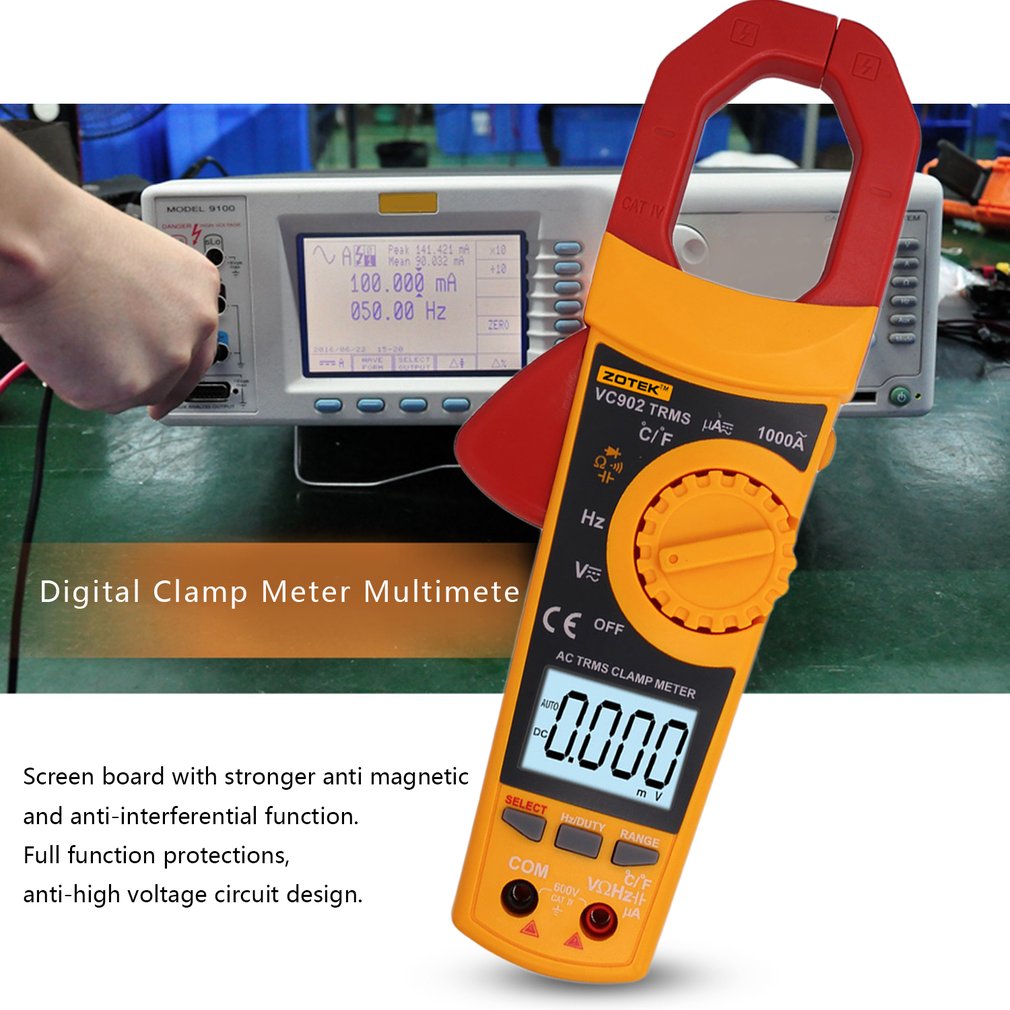 ZOTEK VC902 Digital Clamp Meter 6000 Counts Multimeter Handle Multimeter Tool