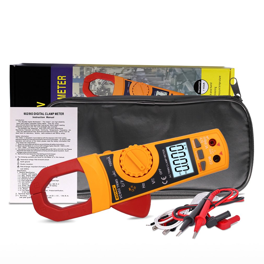 ZOTEK VC902 Digital Clamp Meter 6000 Counts Multimeter Handle Multimeter Tool
