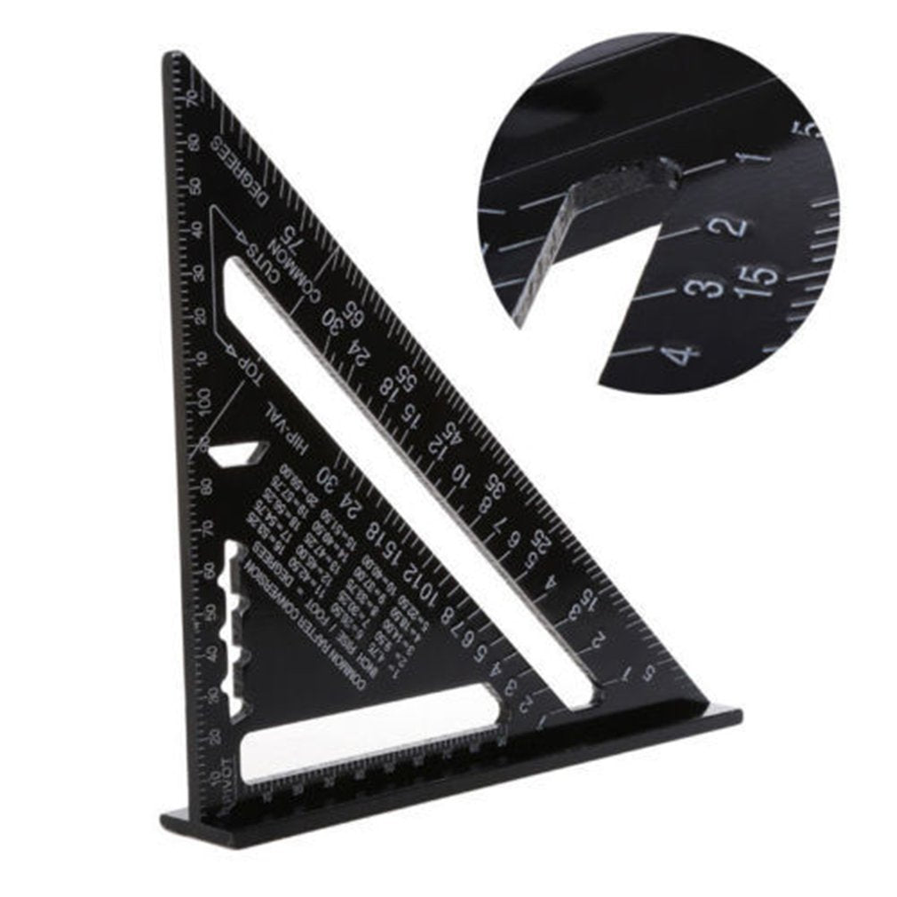 Portable 7 Inch Aluminum Alloy Triangle Ruler Combination Square Carpenter