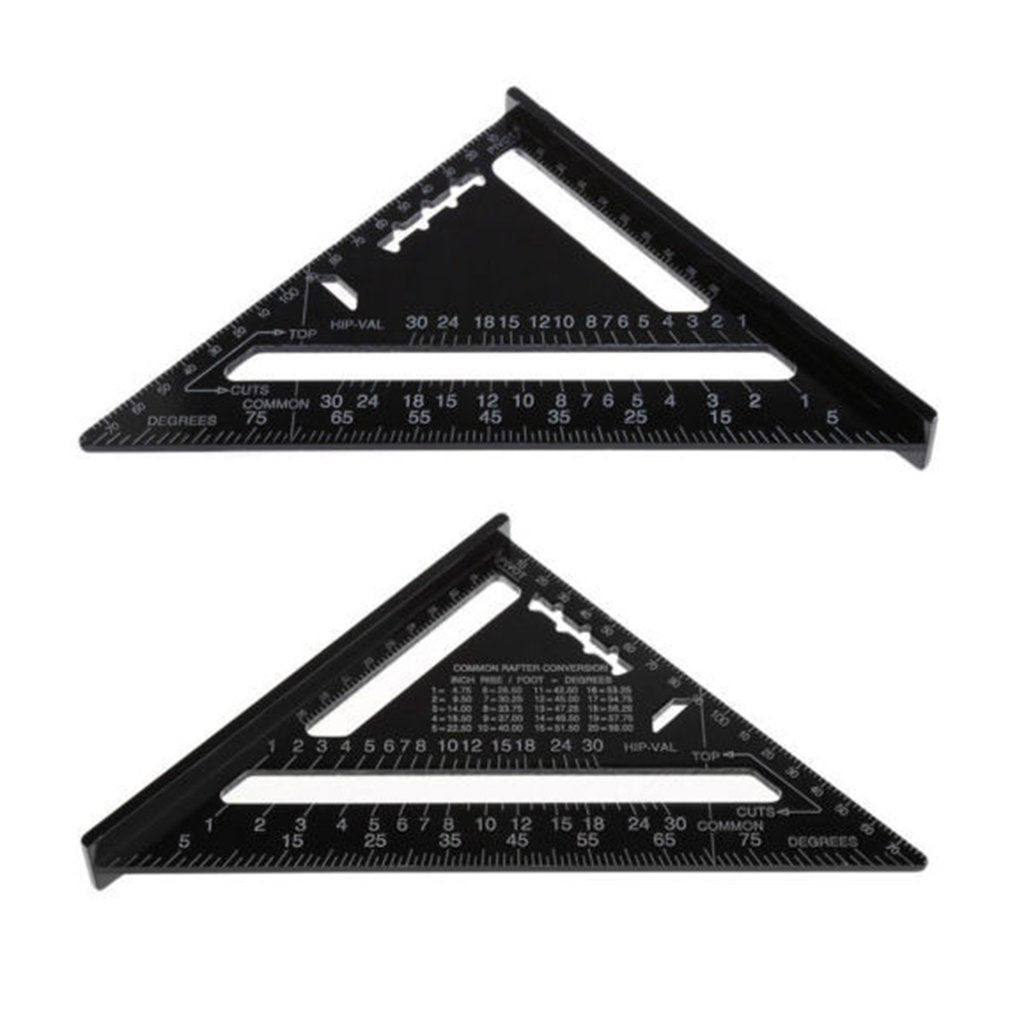 Portable 7 Inch Aluminum Alloy Triangle Ruler Combination Square Carpenter
