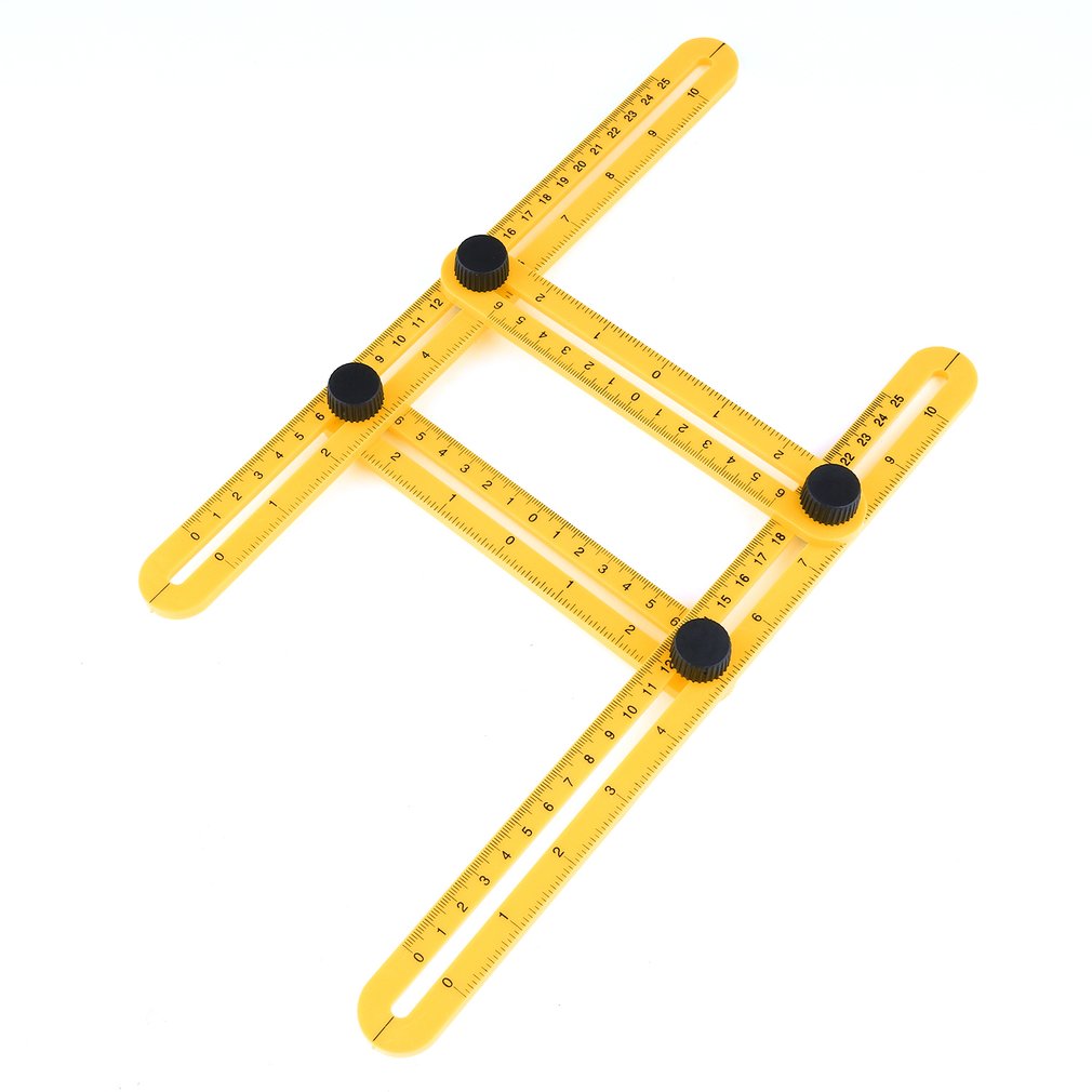 Four Folding Plastic Ruler Metric Scale Multifunctional Measuring Angle Ruler
