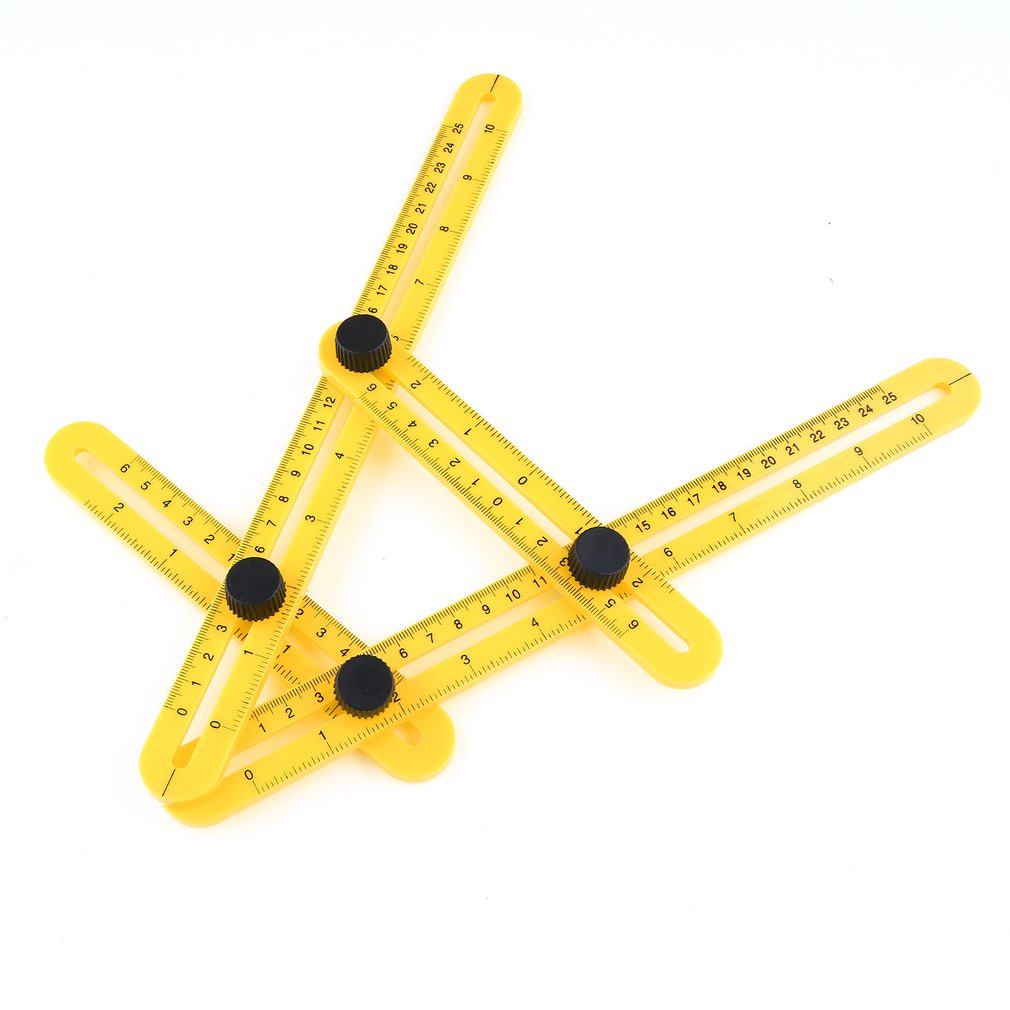 Four Folding Plastic Ruler Metric Scale Multifunctional Measuring Angle Ruler