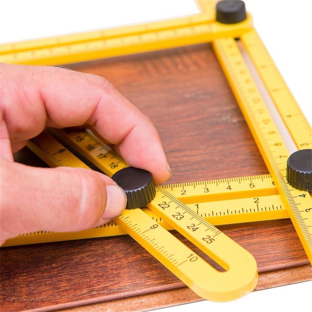 Four Folding Plastic Ruler Metric Scale Multifunctional Measuring Angle Ruler