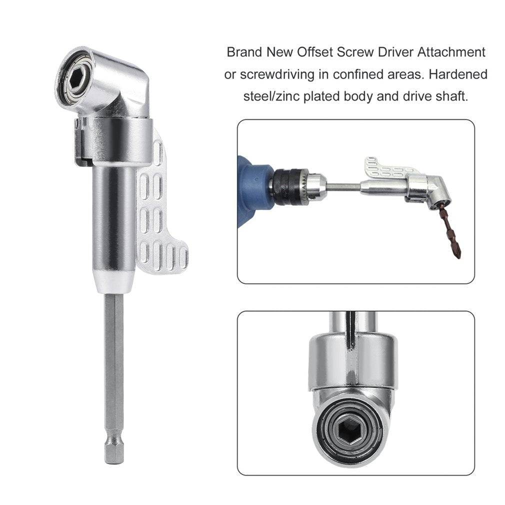 Offset Screwdriver Bit Attachment Drive Shaft Angle Grinder Tool 140mm