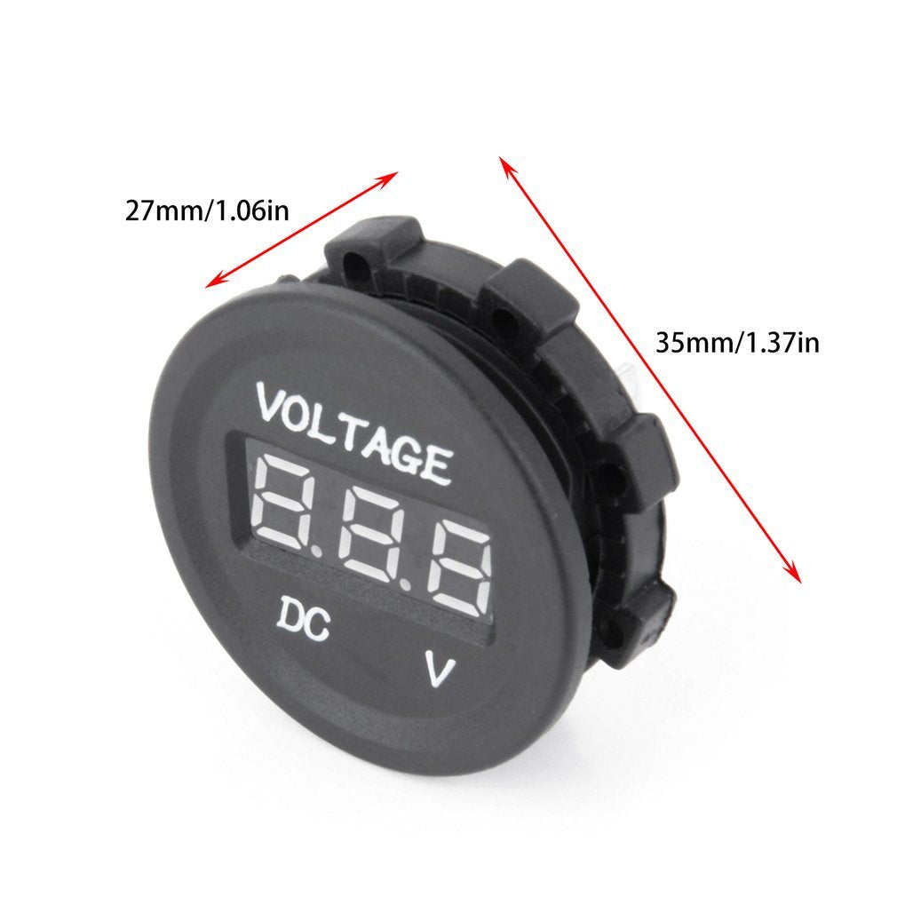 12V-24V DC LED Digital Display Auto Voltmeter Metro Waterproof Voltmeter