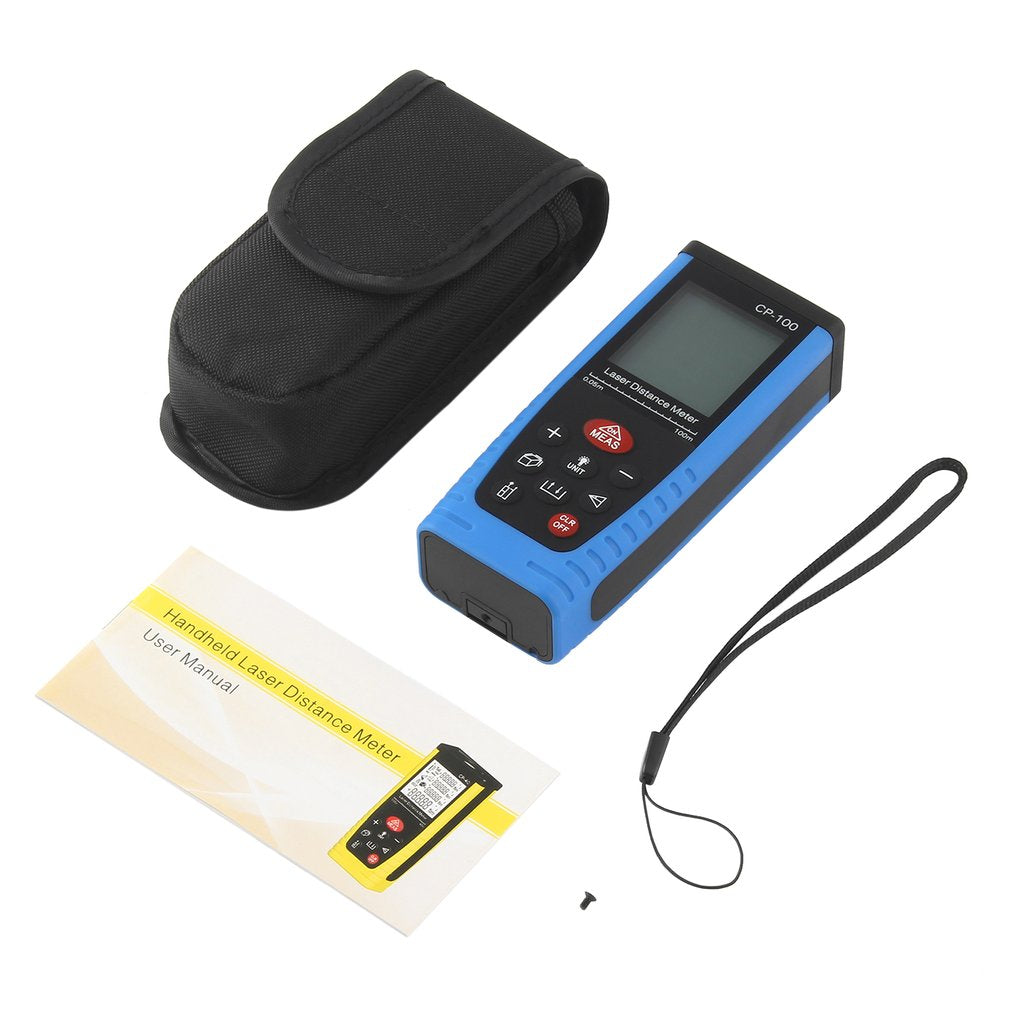 100m(328ft) Digital Laser Distance Meter Measure Range Finder Area Volume