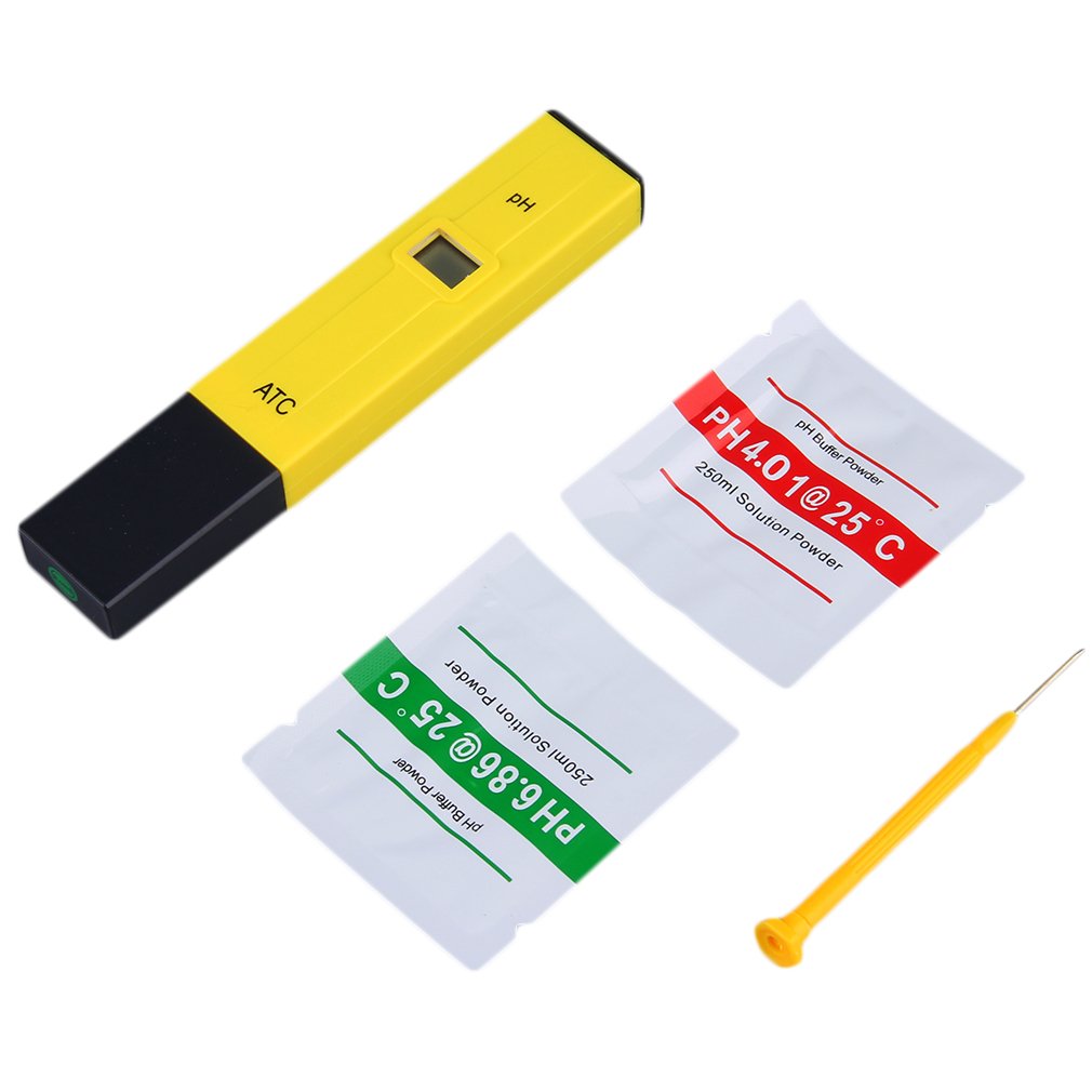 Digital PH Meter Tester Pen Pocket Measure LCD SPA Aquarium Water Advanced - Yellow