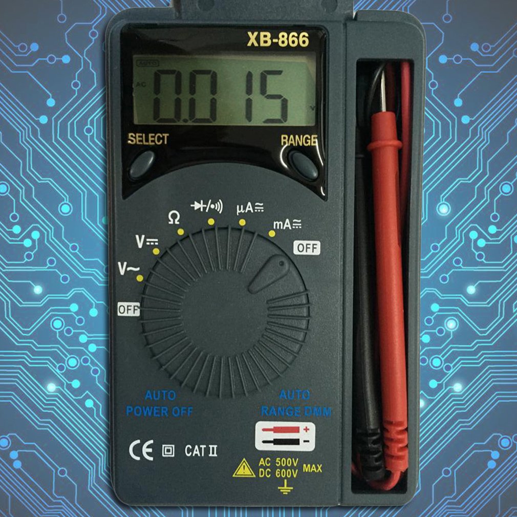 XB-866 Auto Range Tester LCD Mini Auto Range AC/DC Digital Multimeter Voltmeter