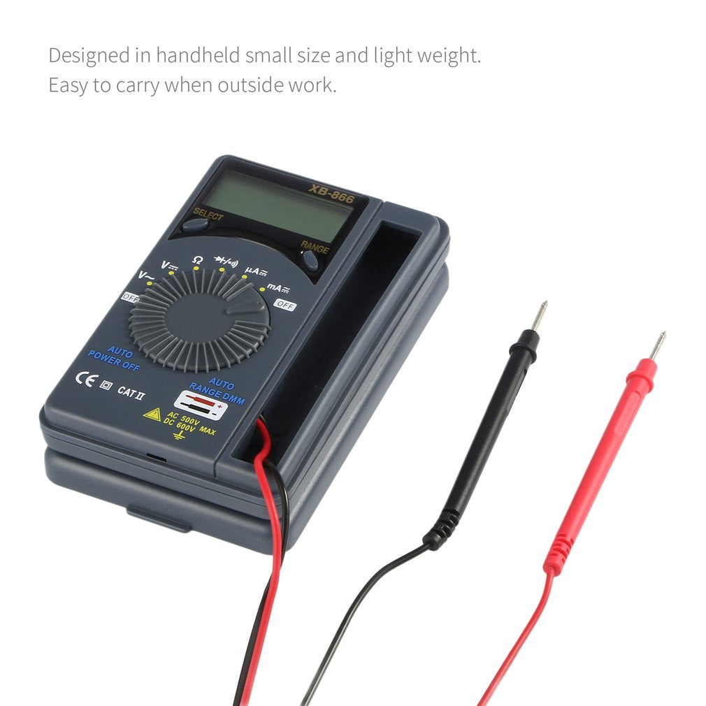 XB-866 Auto Range Tester LCD Mini Auto Range AC/DC Digital Multimeter Voltmeter